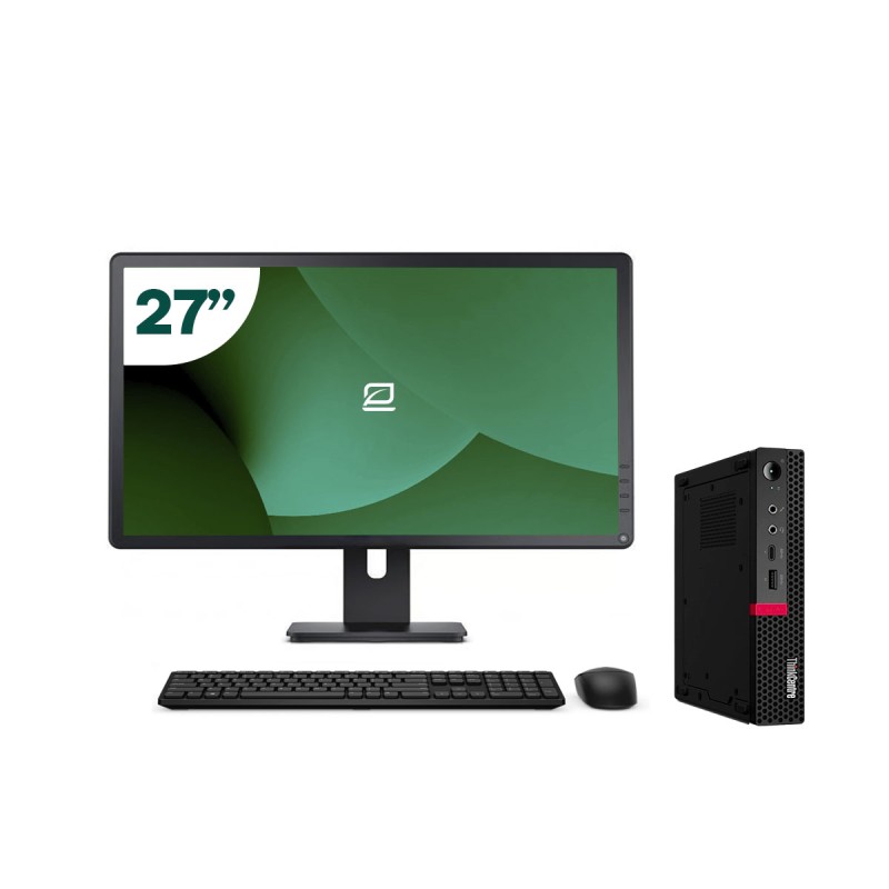 Pack Lenovo M720q Tiny i5 8500T + Monitor 27" + Tastatur/Maus + WiFi USB