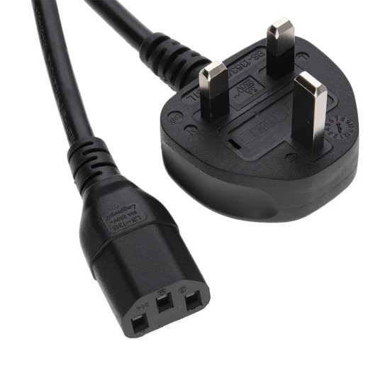 Schuko-auf-C13-Netzkabel mit 3-poligem Stecker für PC und Monitor