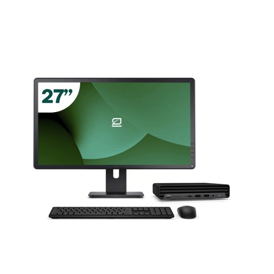 Pack HP 600 G6 Mini i5 10500T + Monitor 27" + Tastatur/Maus + USB-WiFi