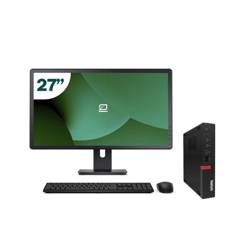 Pack Lenovo M920q Tiny i5 9500T + Monitor 27" + Tastatur/Maus + WiFi USB