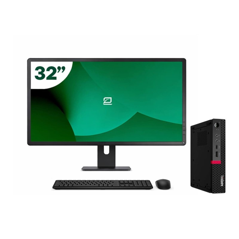 Pack Lenovo M720q Tiny i5 9500T + Monitor 32" + Tastatur/Maus + WiFi USB