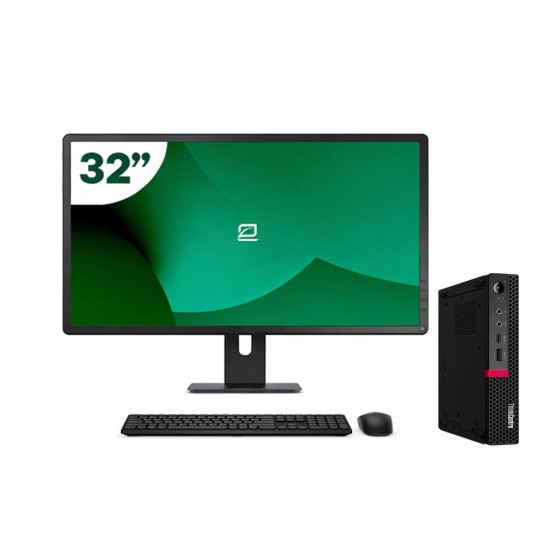 Pack Lenovo M720q Tiny i5 9500T + Monitor 32" + Tastatur/Maus + WiFi USB