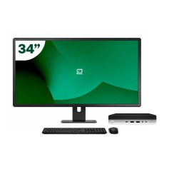 Pack HP 800 G5 Mini i5 9500T + Monitor 34" + Tastatur/Maus + WiFi USB