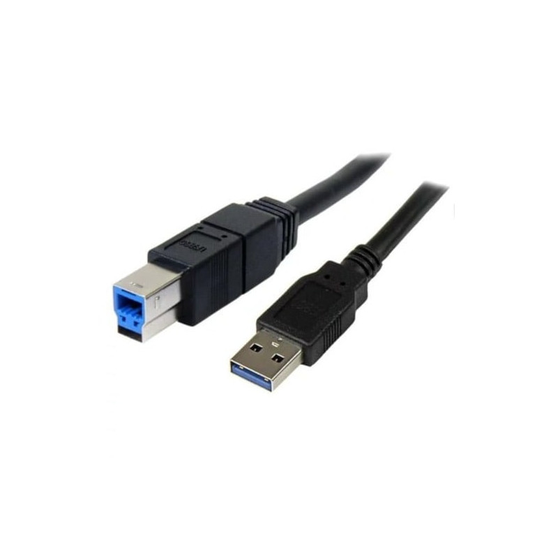 USB 3.0 Kabel Typ A-B 1,8M - USB-Ladung & Daten, Schwarz - 1st Quality