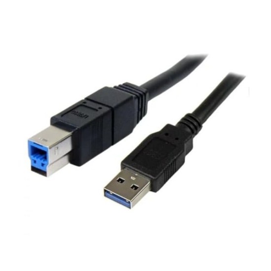 USB 3.0 Kabel Typ A-B 1,8M - USB-Ladung & Daten, Schwarz - 1st Quality