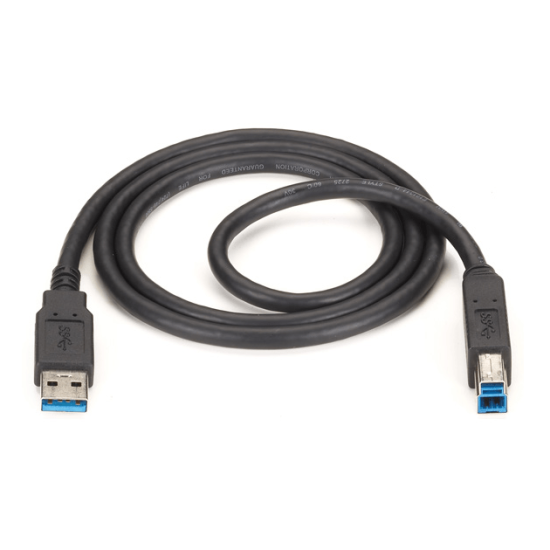 USB 3.0 Kabel Typ A-B 1,8M - USB-Ladung & Daten, Schwarz - 1st Quality