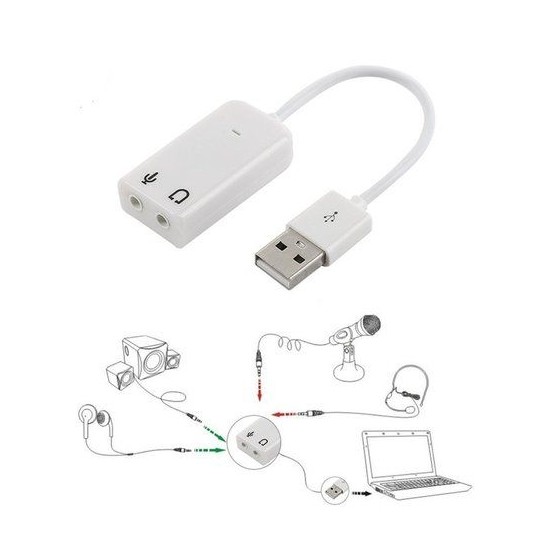 7.1-Anschluss für externe USB-Soundkarte, 3,5-mm-Audioadapter
